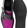T.U.K Zebra Buckle Pointed Vegan Creepers Black Purple