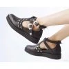 T.U.K Western Buckle Pointed Vegan Creepers Black