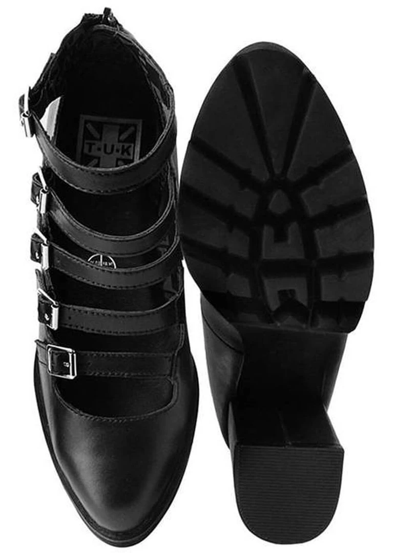 T.U.K Rockstar Platform Mary Jane Vegan Pumps Black