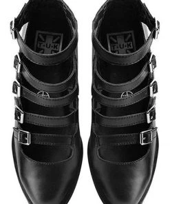 T.U.K Rockstar Platform Mary Jane Vegan Pumps Black