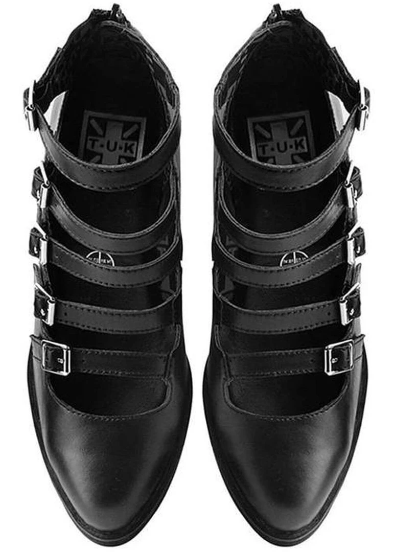 T.U.K Rockstar Platform Mary Jane Vegan Pumps Black