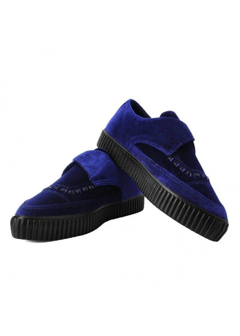 T.U.K Velvet Vegan Creeper Dark Blue