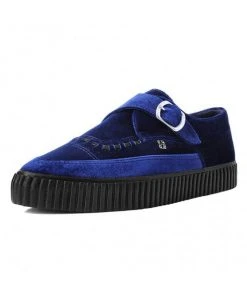T.U.K Velvet Vegan Creeper Dark Blue