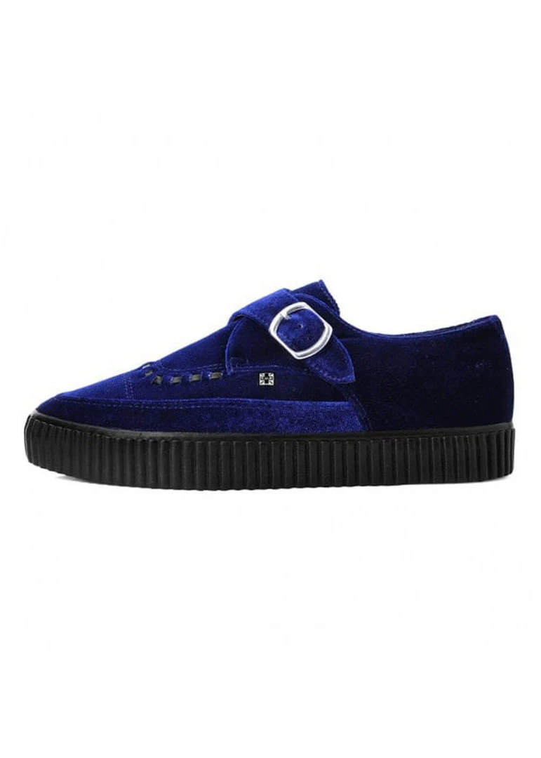 T.U.K Velvet Vegan Creeper Dark Blue