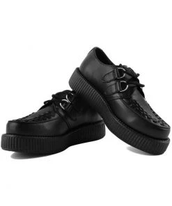 New In T.U.K Unisex Viva Mondo Creeper Leather Black