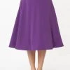 New In Unique Vintage Vivien 50's Swing Skirt Purple