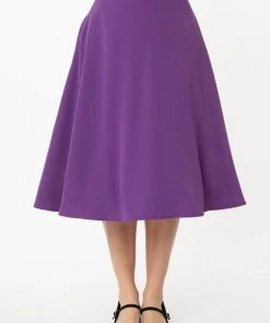 New In Unique Vintage Vivien 50's Swing Skirt Purple
