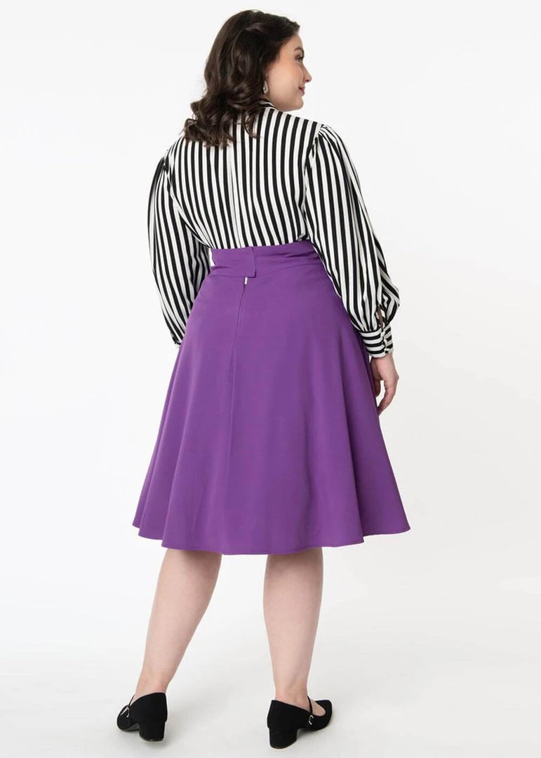 New In Unique Vintage Vivien 50's Swing Skirt Purple