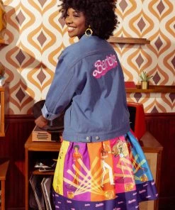 New In Unique Vintage X Barbie Disco Gellar 50's Swing Skirt Multi