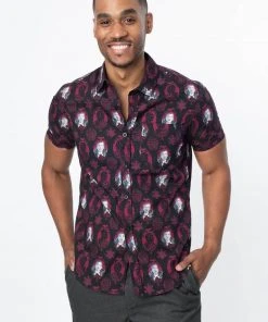 New In Unique Vintage X Universal Monsters Mens Dracula Portrait Shirt Black