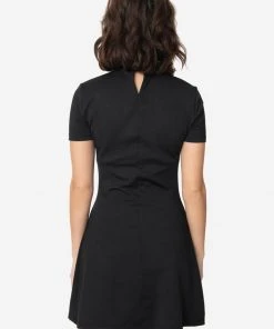 New In Unique Vintage Smak Parlour Wave Maker 60's Mod Dress Black