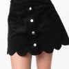 New In Unique Vintage Smak Parlour Campus Corduroy 60's Skirt Black