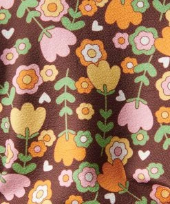 Unique Vintage Smak Parlour Roller Queen Tulip 60's Crop Blouse Brown New In