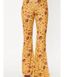 Unique Vintage Smak Parlour Garden Party Find Your Flare 70's Trousers Mustard