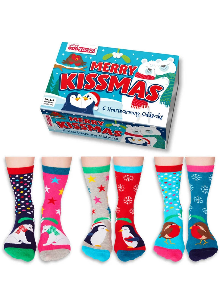 United Odd Socks 6 Ladies Socks Merry Kissmas Christmas New In