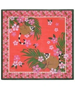 New In Vendula London Animal Park Scarf Lemur Pink