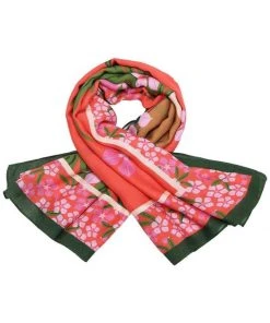 New In Vendula London Animal Park Scarf Lemur Pink