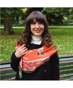 New In Vendula London Animal Park Scarf Lemur Pink