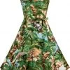 New In Victory Parade Rosa Dinosaur Swing Dress