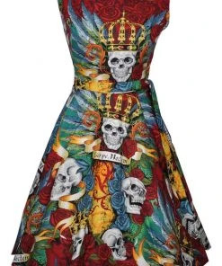 Victory Parade Rosa Royal Skulls 50's Swing Dress