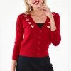Voodoo Vixen Sweetheart 50's Cardigan Red New In