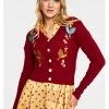 Voodoo Vixen Ginny Woodland 40's Cardigan Red