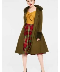 Voodoo Vixen Erin 40's Coat Olive Green