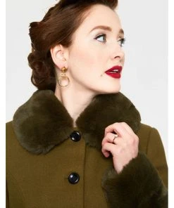 Voodoo Vixen Erin 40's Coat Olive Green