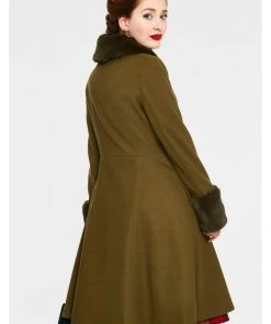 Voodoo Vixen Erin 40's Coat Olive Green