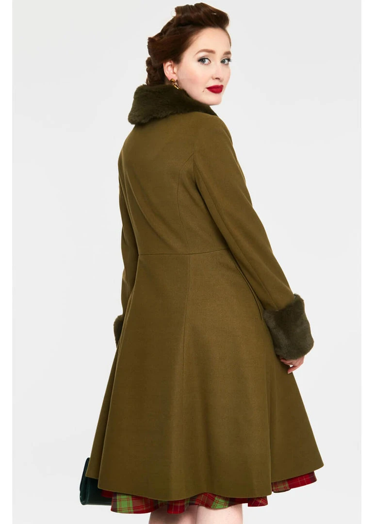 Voodoo Vixen Erin 40's Coat Olive Green