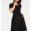 New In Voodoo Vixen Lucia 50's Midi Swing Dress Black
