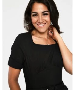 New In Voodoo Vixen Lucia 50's Midi Swing Dress Black