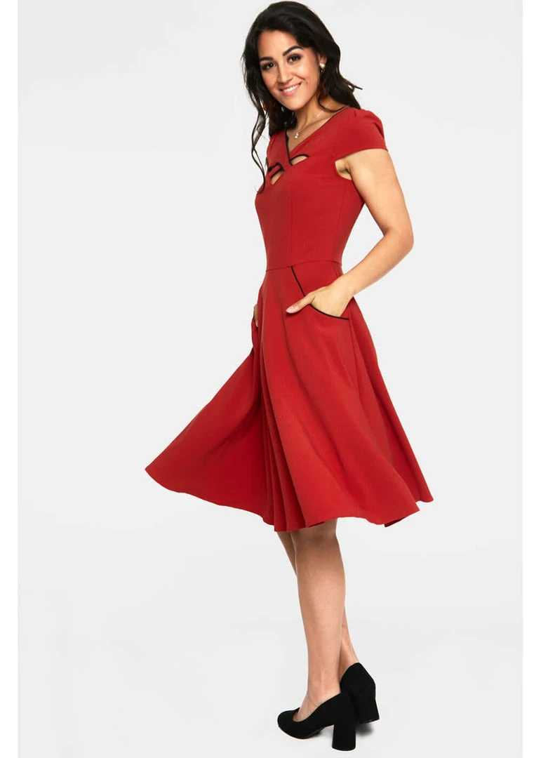 Voodoo Vixen Connie 50's Swing Dress Red
