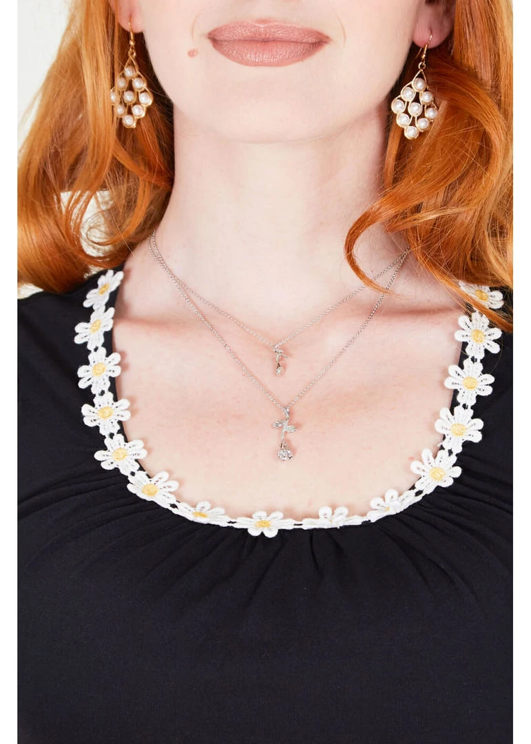 Voodoo Vixen Debbie Daisy 60's Top Black New In