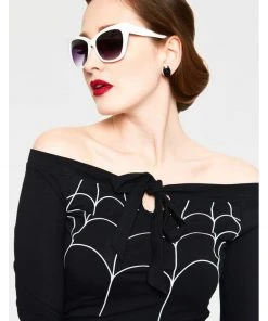 Voodoo Vixen Salma Spider Web 50's Top Black
