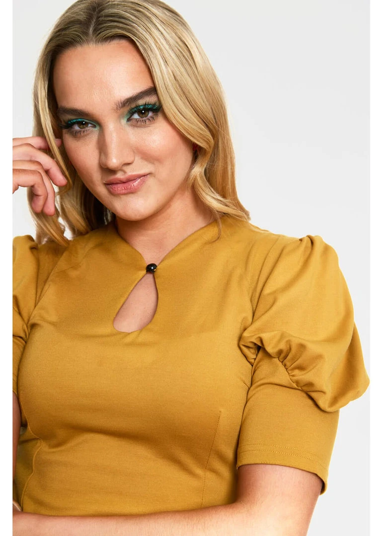 New In Voodoo Vixen Dita Teese Keyhole 50's Top Musterd