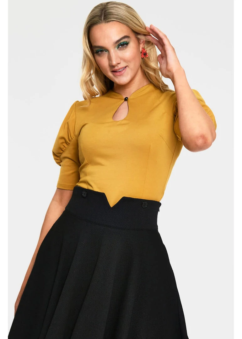 New In Voodoo Vixen Dita Teese Keyhole 50's Top Musterd