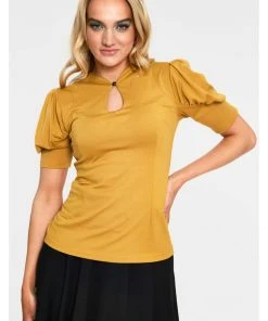 New In Voodoo Vixen Dita Teese Keyhole 50's Top Musterd