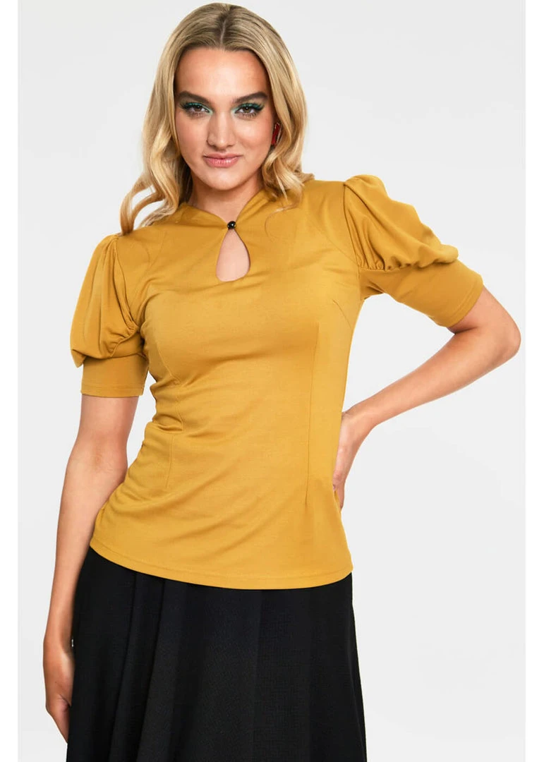 New In Voodoo Vixen Dita Teese Keyhole 50's Top Musterd